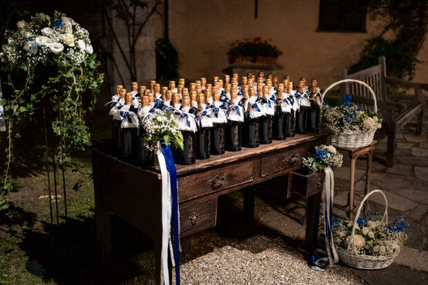 Le bomboniere del matrimonio, eleganti e personalizzate, esposte al Castelletto di Corbetta.