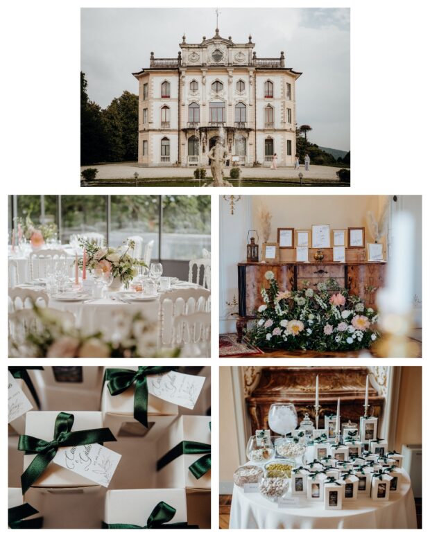 Dettagli di Hotel Villa Borghi, allestimenti floreali e dettagli bomboniere