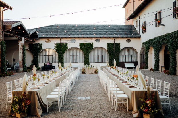 cortile interno Villa Castiglioni Fisogni cena matrimonio